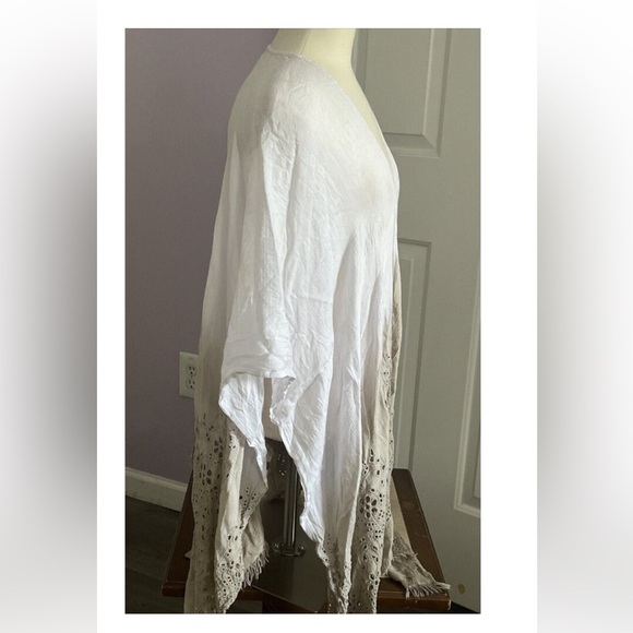 J Jill Ombre eyelet shawl cape summer wrap - Picture 4 of 6